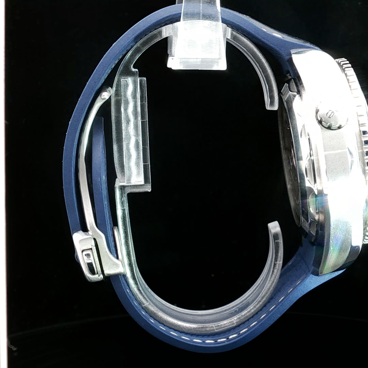 Omega Seamaster Planet Ocean Chronograph Blue Ceramic Watch with Leather Strap