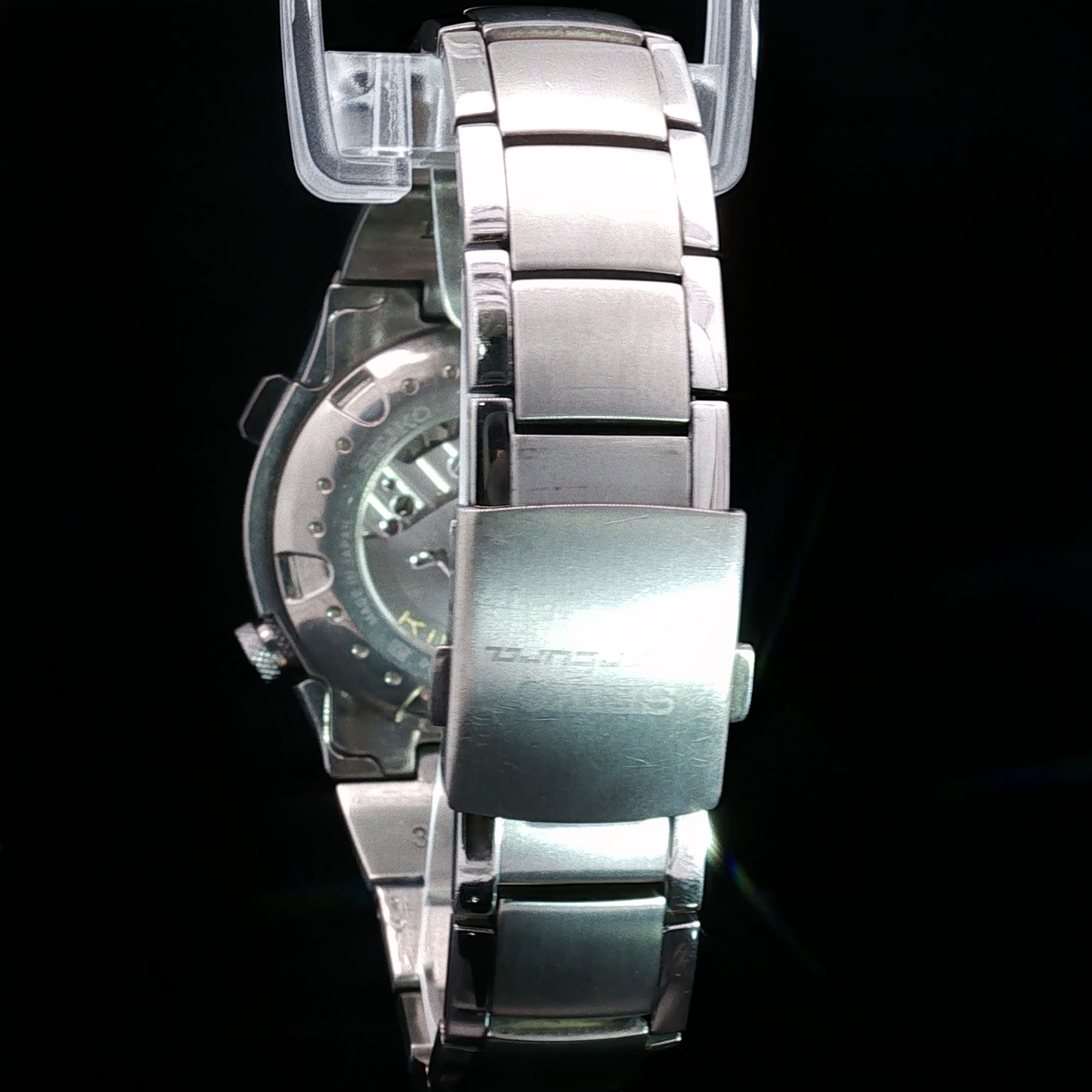 Seiko Sportura SLQ011 - Kinetic Chronograph – 9T82 - Jay Leno Titanium **SUPER RARE YELLOW HANDS Titanium** ORIGINAL Purchase Receipt