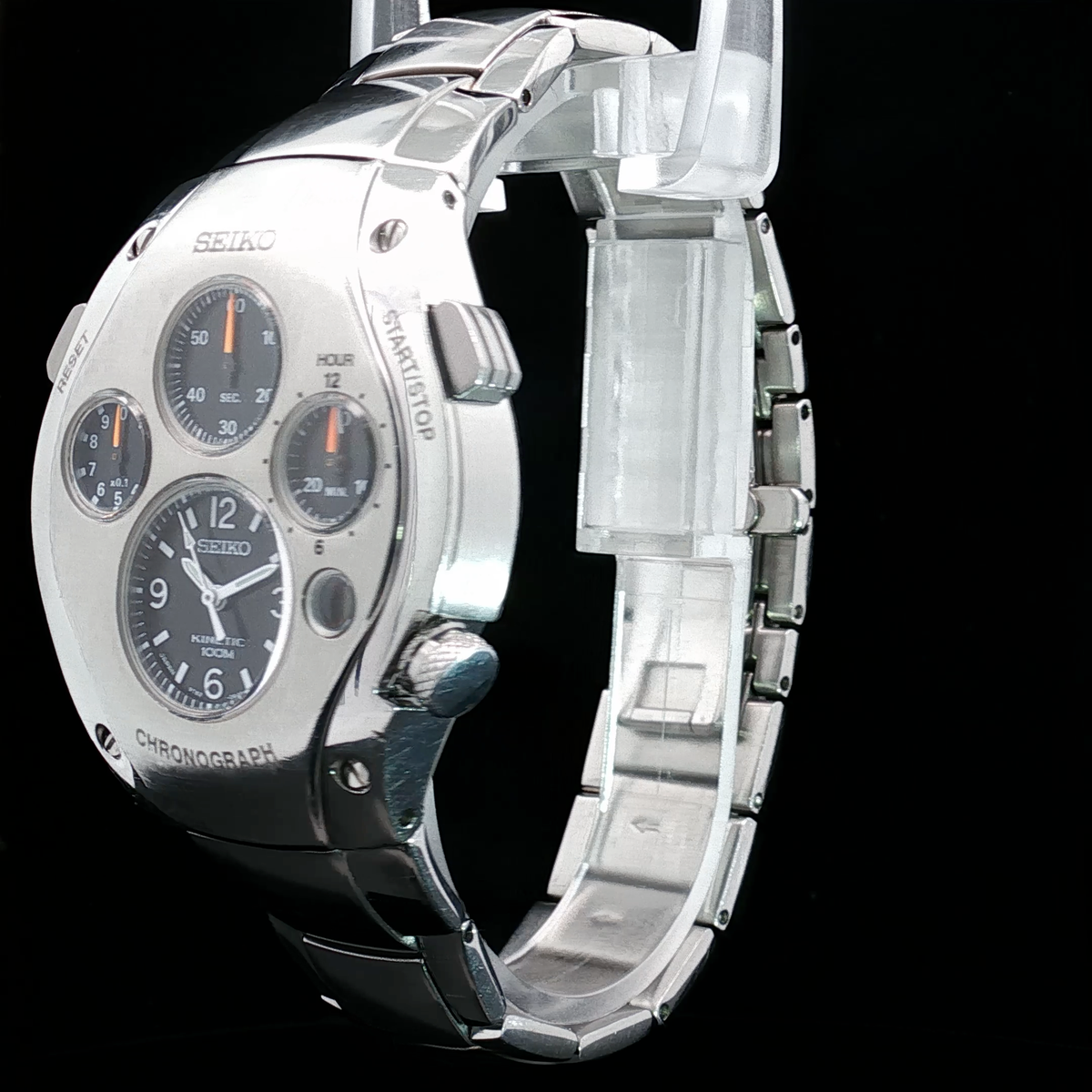 Seiko Sportura SLQ007 - Kinetic Chronograph – 9T82 - Jay Leno Stainless Steel