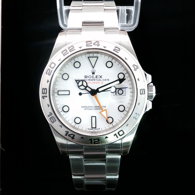 Rolex Explorer II White Dial GMT Stainless Steel Watch