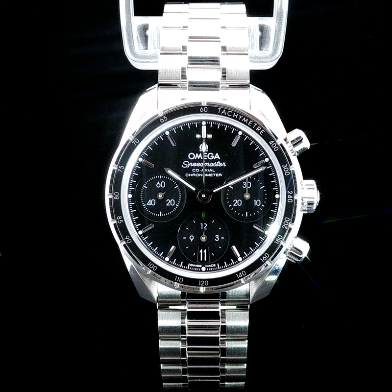 Brand New Speedmaster 38 Black Dial Stainless Steel 38mm 324.30.38.50.01.001
