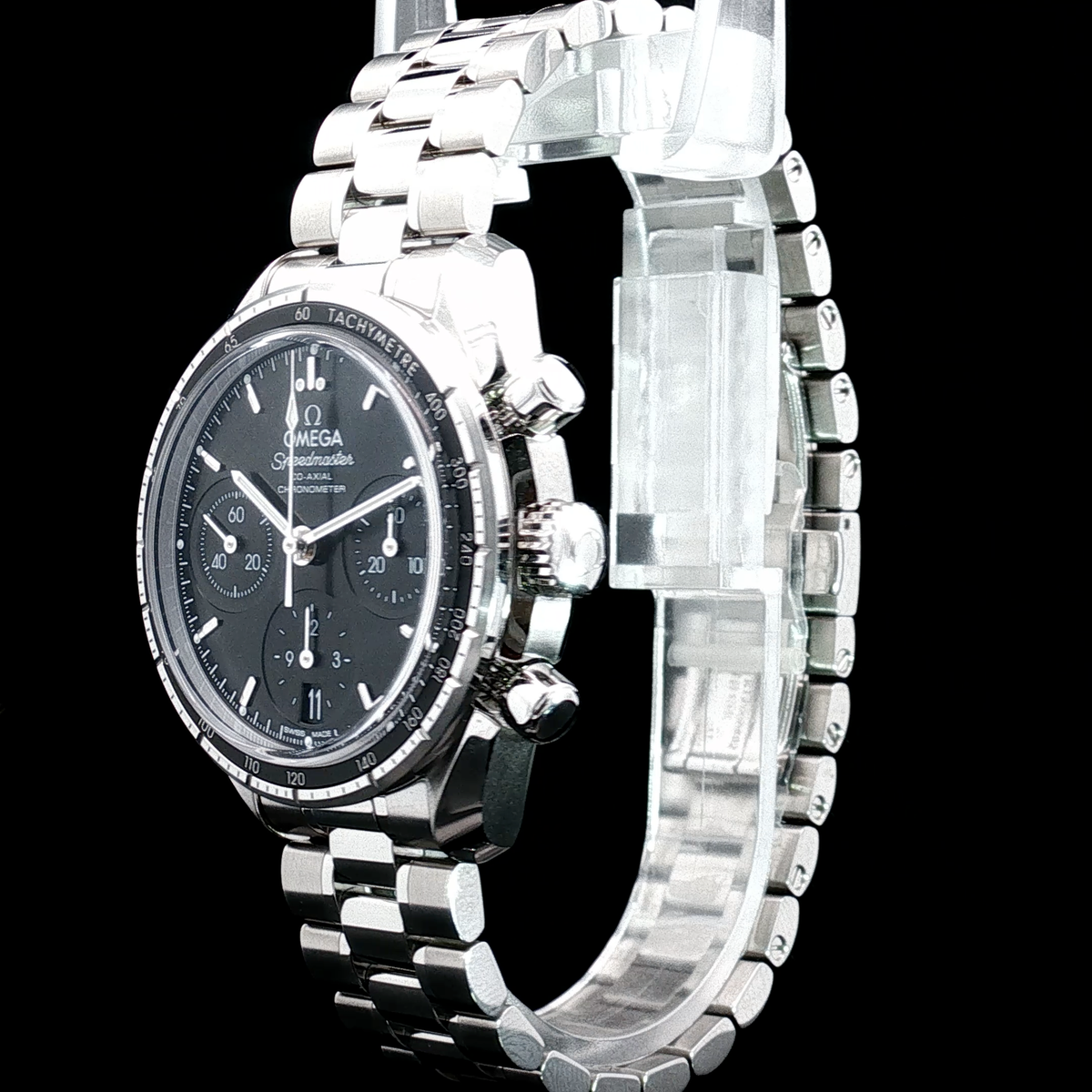 Brand New Speedmaster 38 Black Dial Stainless Steel 38mm 324.30.38.50.01.001