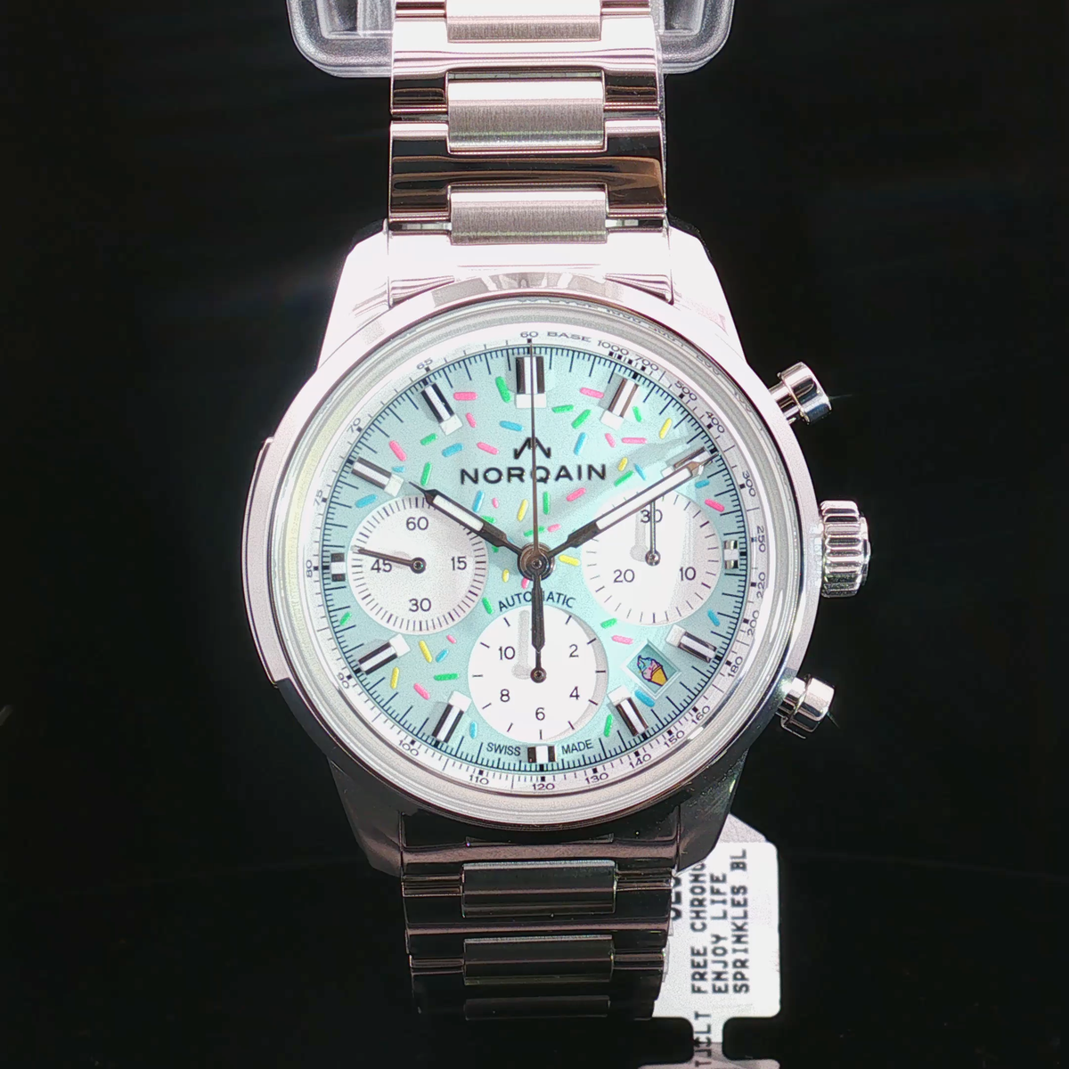 Brand New NORQAIN Freedom Chrono "Enjoy Life Sprinkles" 40mm Ref. N2201.19S04.A01 - Blue