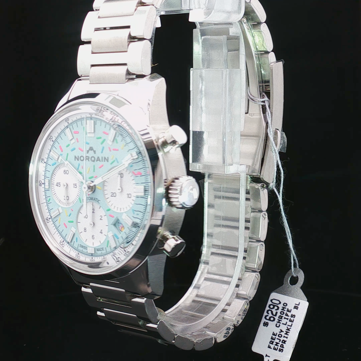 Brand New NORQAIN Freedom Chrono "Enjoy Life Sprinkles" 40mm Ref. N2201.19S04.A01 - Blue