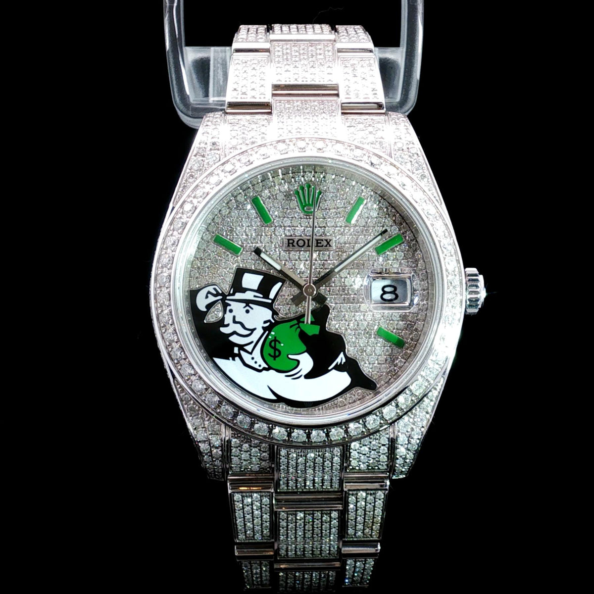 Custom Rolex Datejust 41 “Iced Monopoly Man” Ref. 126300