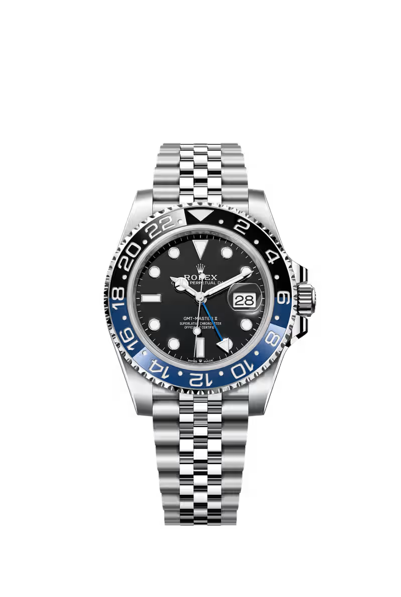 GMT-Master II Oyster, 40 mm, Oystersteel Reference 126710BLNR - Bracelet Jubilee, five-piece links