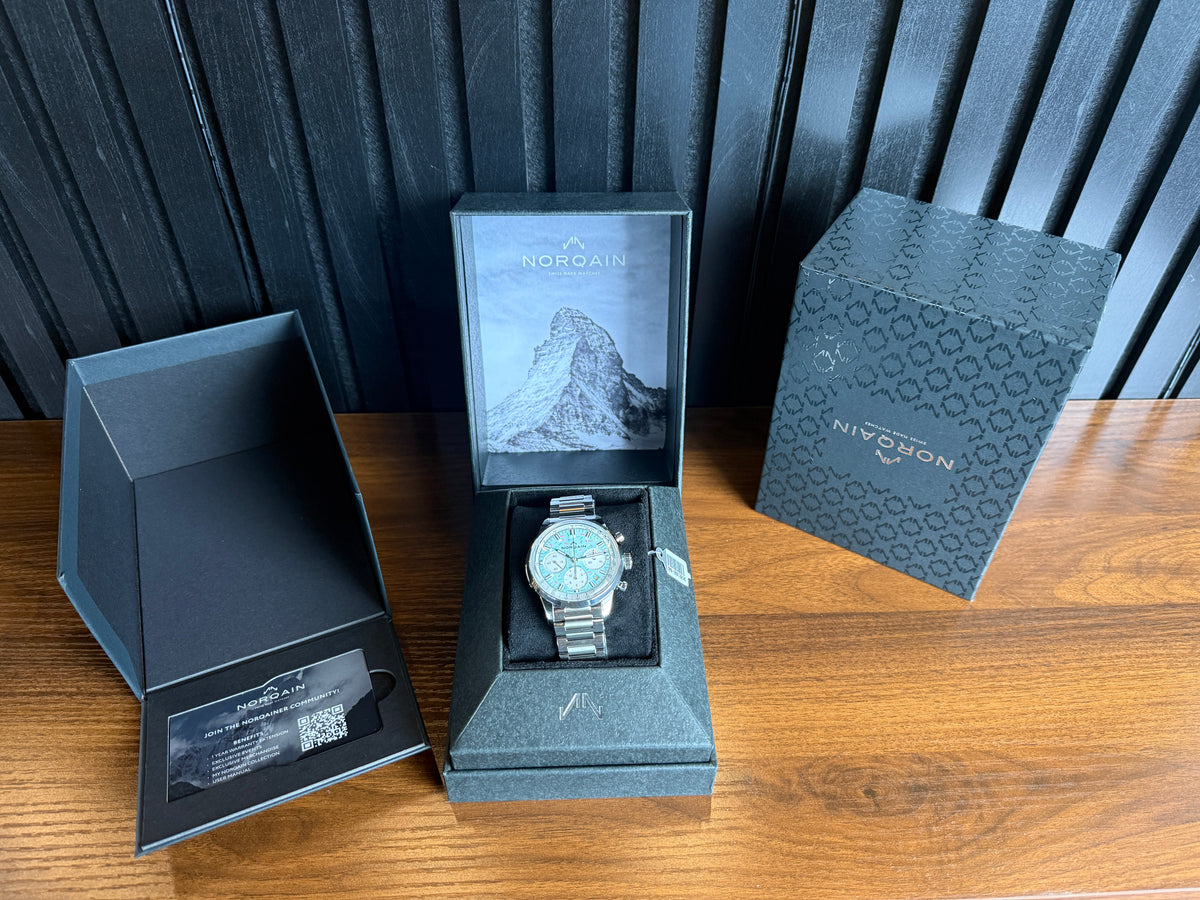 Brand New NORQAIN Freedom Chrono "Enjoy Life Sprinkles" 40mm Ref. N2201.19S04.A01 - Blue