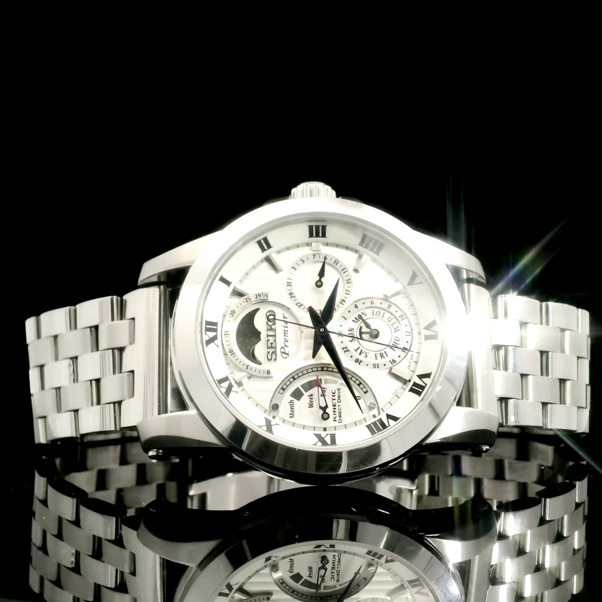 Seiko Premier Kinetic Direct Drive - Watch Only - Aftermarket Bracelet - SRX011P