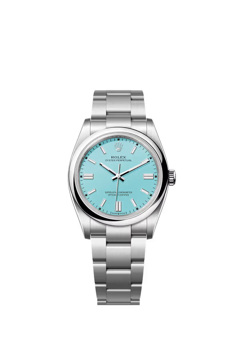 Oyster Perpetual 36 Oyster, 36 mm, Oystersteel Reference 126000 - Dial Turquoise blue