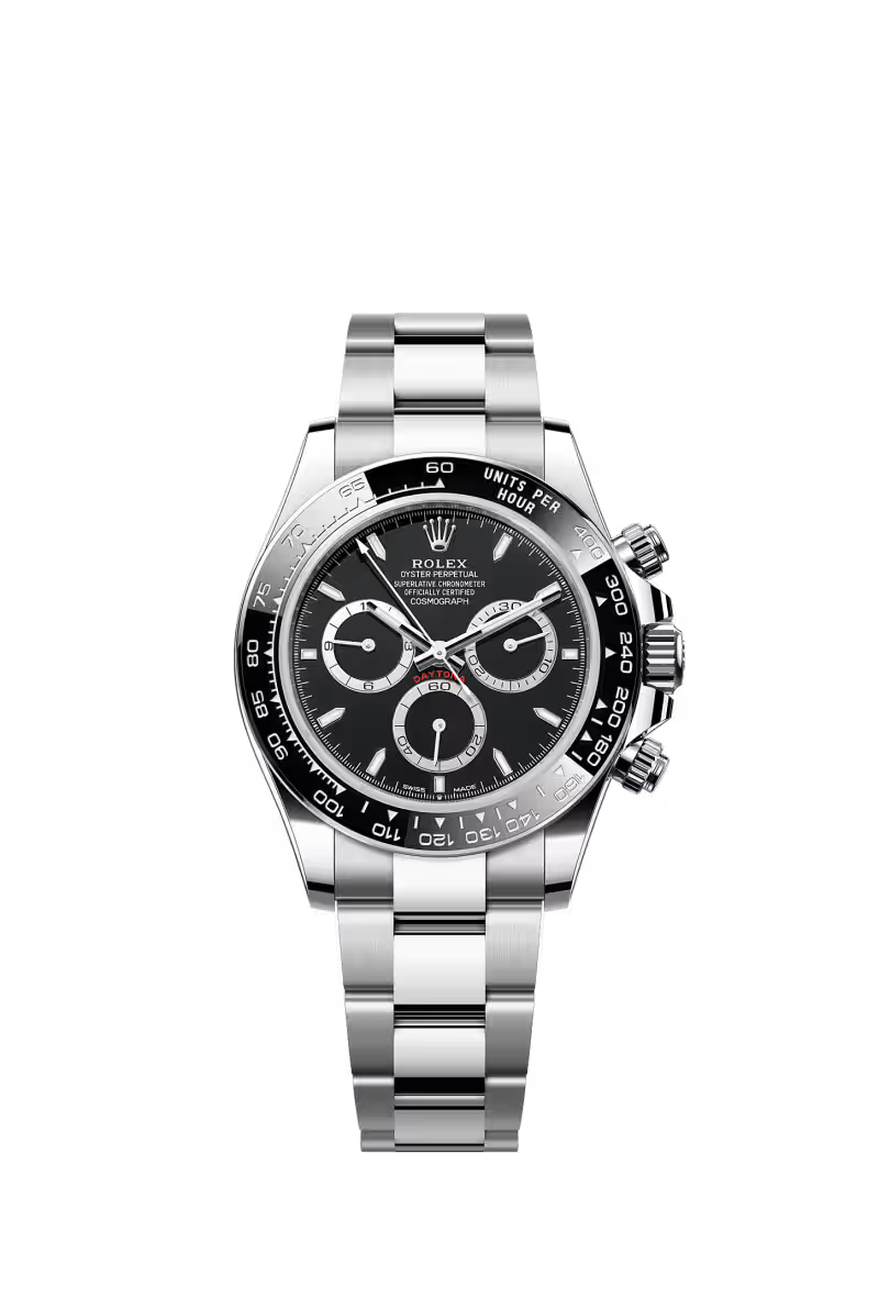Cosmograph Daytona Oyster, 40 mm, Oystersteel Reference 126500LN - Dial Black, steel counter rings