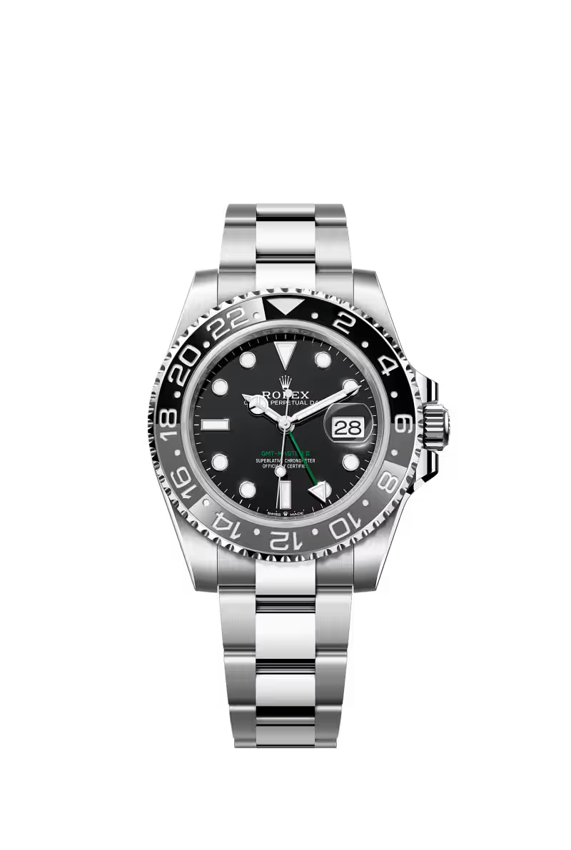 GMT-Master II Oyster, 40 mm, Oystersteel Reference 126710GRNR - Bracelet Oyster, three-piece solid links