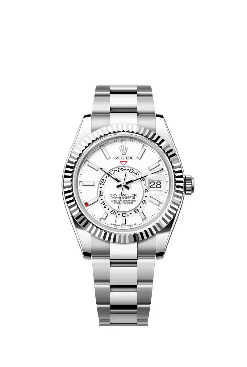 Sky-Dweller Oyster, 42 mm, Oystersteel and white gold Reference 336934 - Dial Intense white - Bracelet Oyster, three-piece solid links