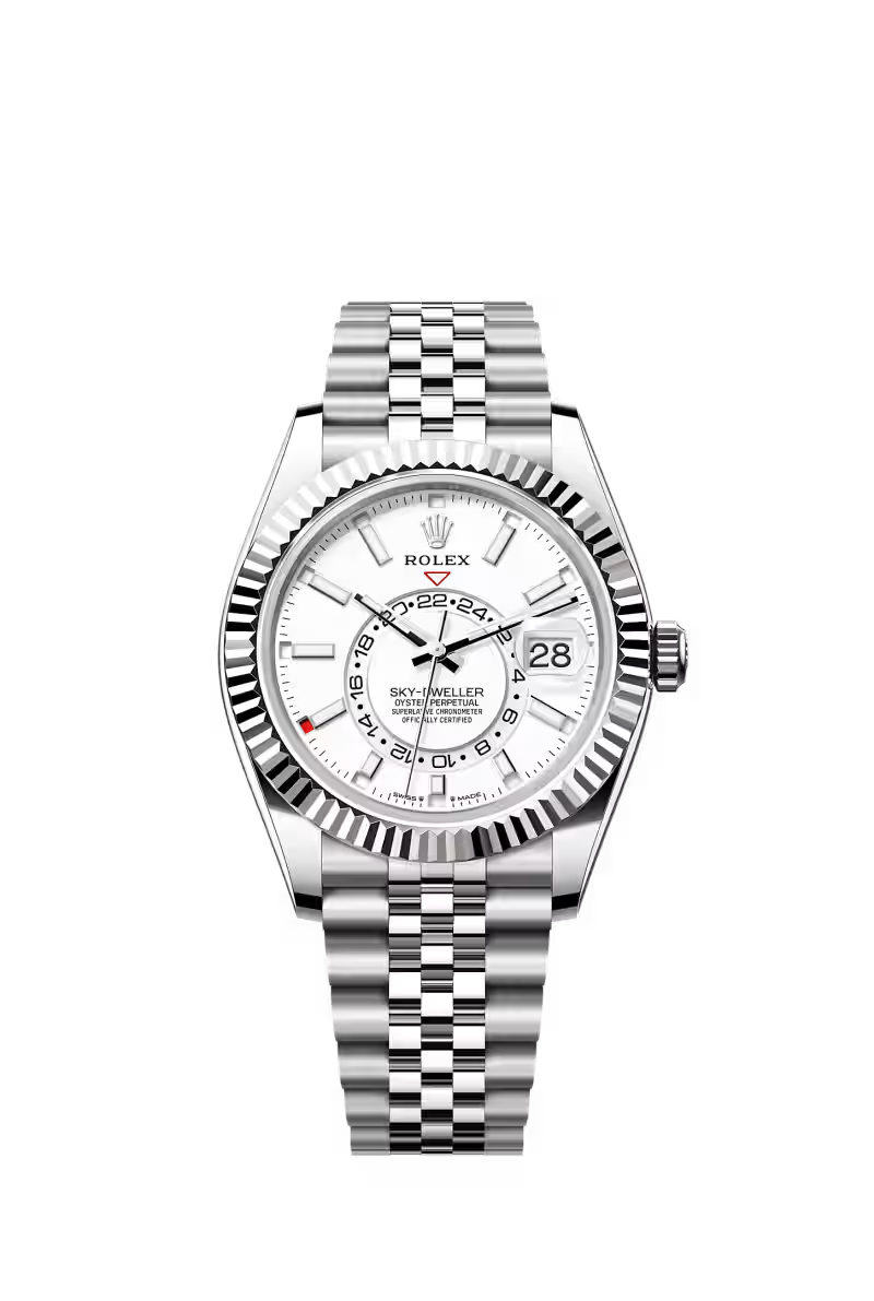 Sky-Dweller Oyster, 42 mm, Oystersteel and white gold Reference 336934 - Dial Intense white - Bracelet Jubilee, five-piece links