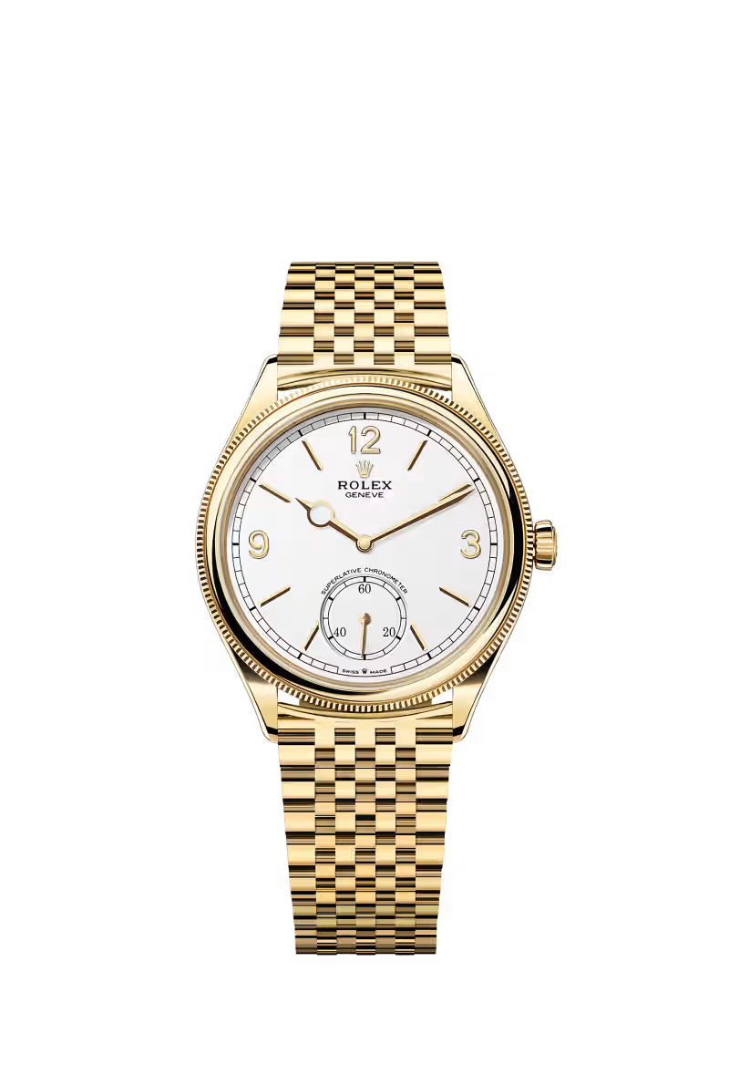 1908 39 mm, 18 kt yellow gold, polished finish Reference 52508 - Dial Intense white