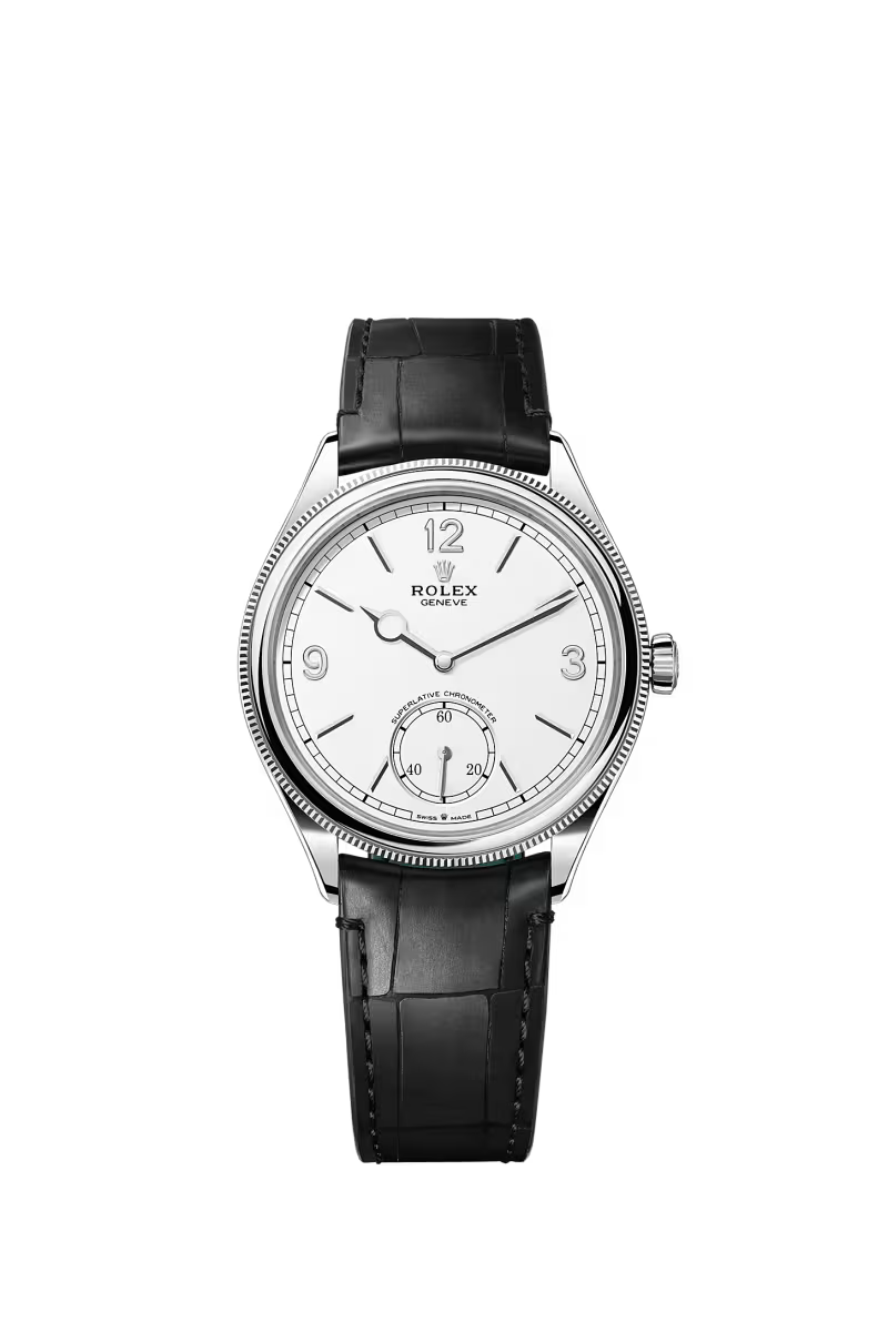 1908 39 mm, 18 kt white gold, polished finish Reference 52509 - Dial Intense white