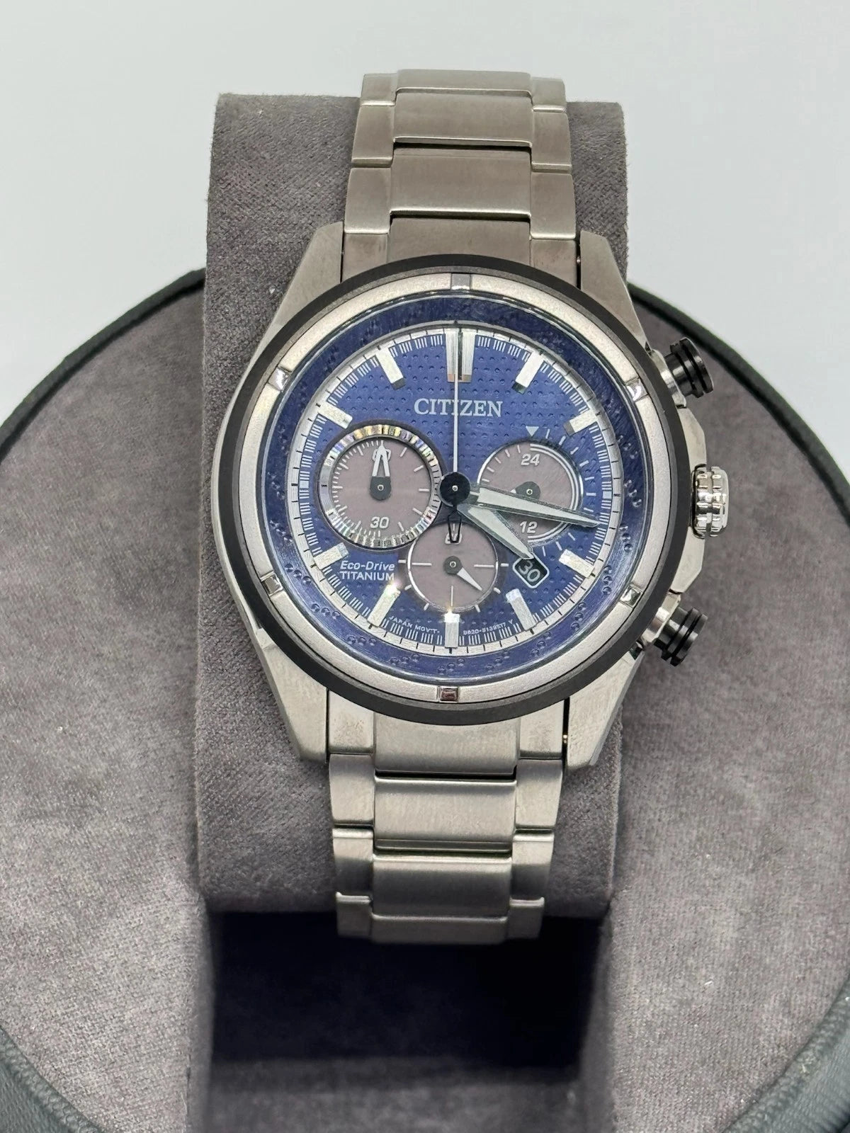 Citizen Eco-Drive Chronograph CA4240-82L – Super Titanium – Blue Dial – B & P