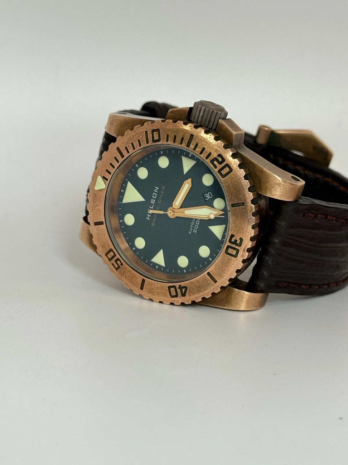 Helson Shark Diver Bronze 2000M – Green Dial (RARE)