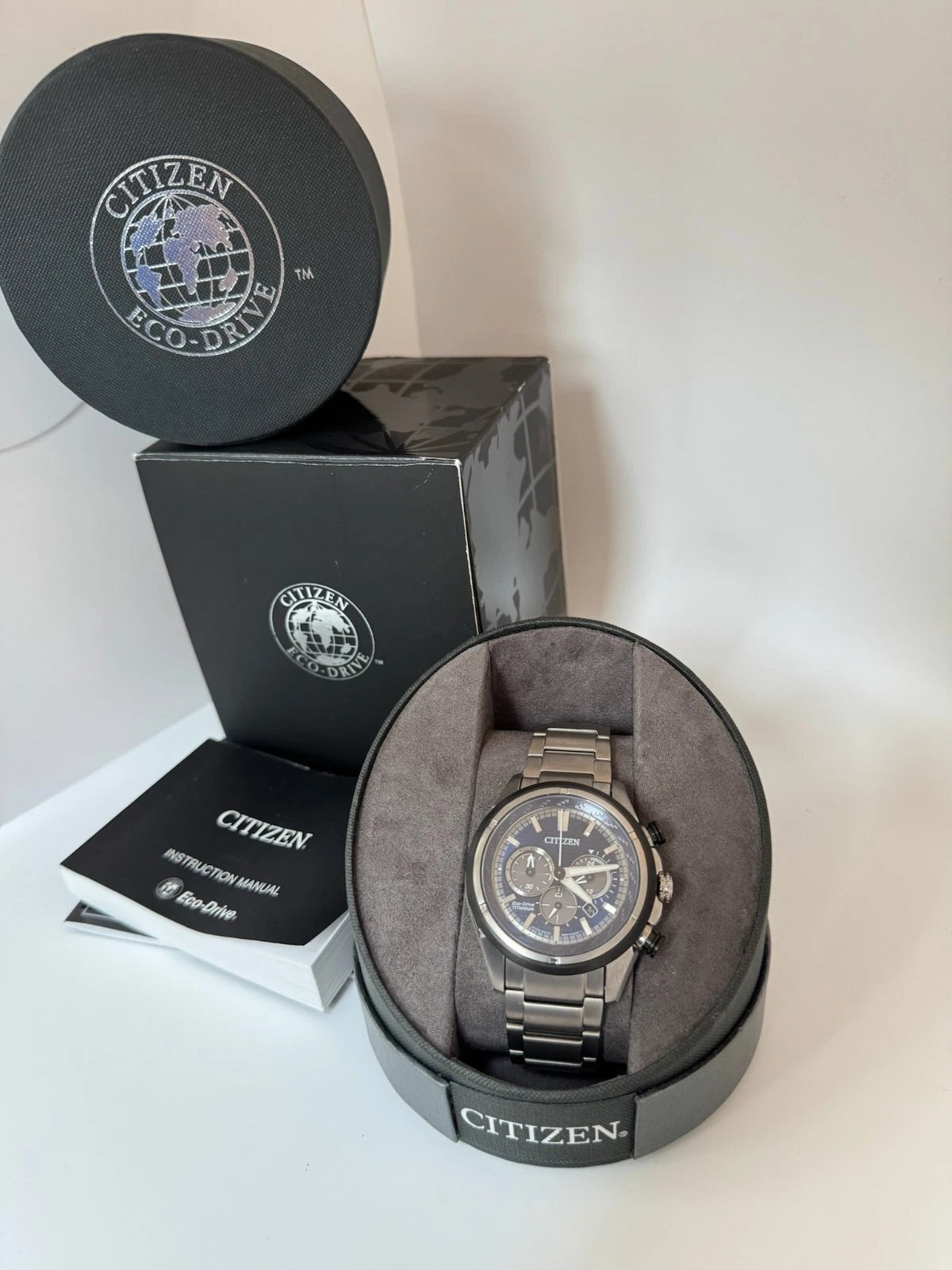 Citizen Eco-Drive Chronograph CA4240-82L – Super Titanium – Blue Dial – B & P