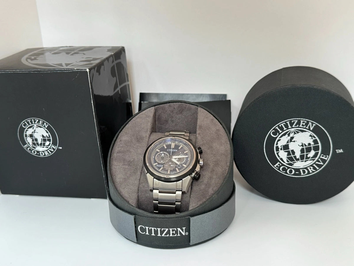 Citizen Eco-Drive Chronograph CA4240-82L – Super Titanium – Blue Dial – B & P