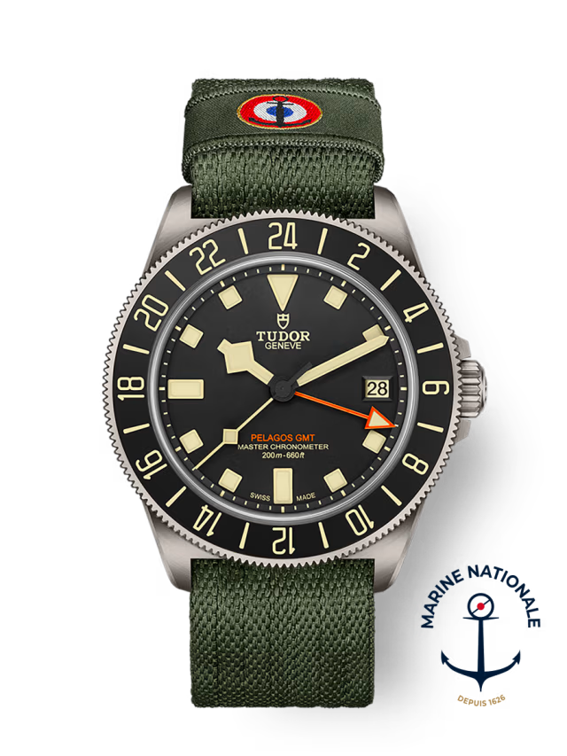 Pelagos FXD GMT Manufacture Calibre MT5652-U 42mm titanium case Green fabric strap M2542G267NU-0002