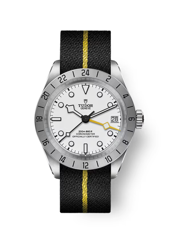 Black Bay Pro Manufacture Calibre MT5652 39mm steel case Black fabric strap with yellow band  M79470-0005
