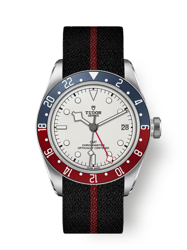 Black Bay GMT Manufacture Calibre MT5652 41mm steel case Fabric strap m79830rb-0012